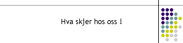 Hva skjer hos oss !